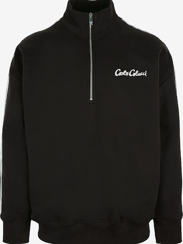 Sweat-shirt Carlo Colucci en noir : devant