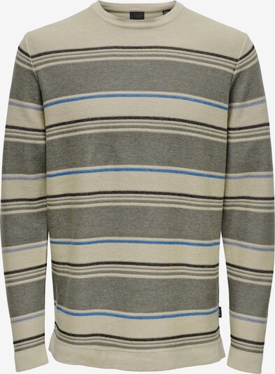 Only & Sons Svetr 'Pyton' - modrá / kámen / tmavě šedá / černá, Produkt