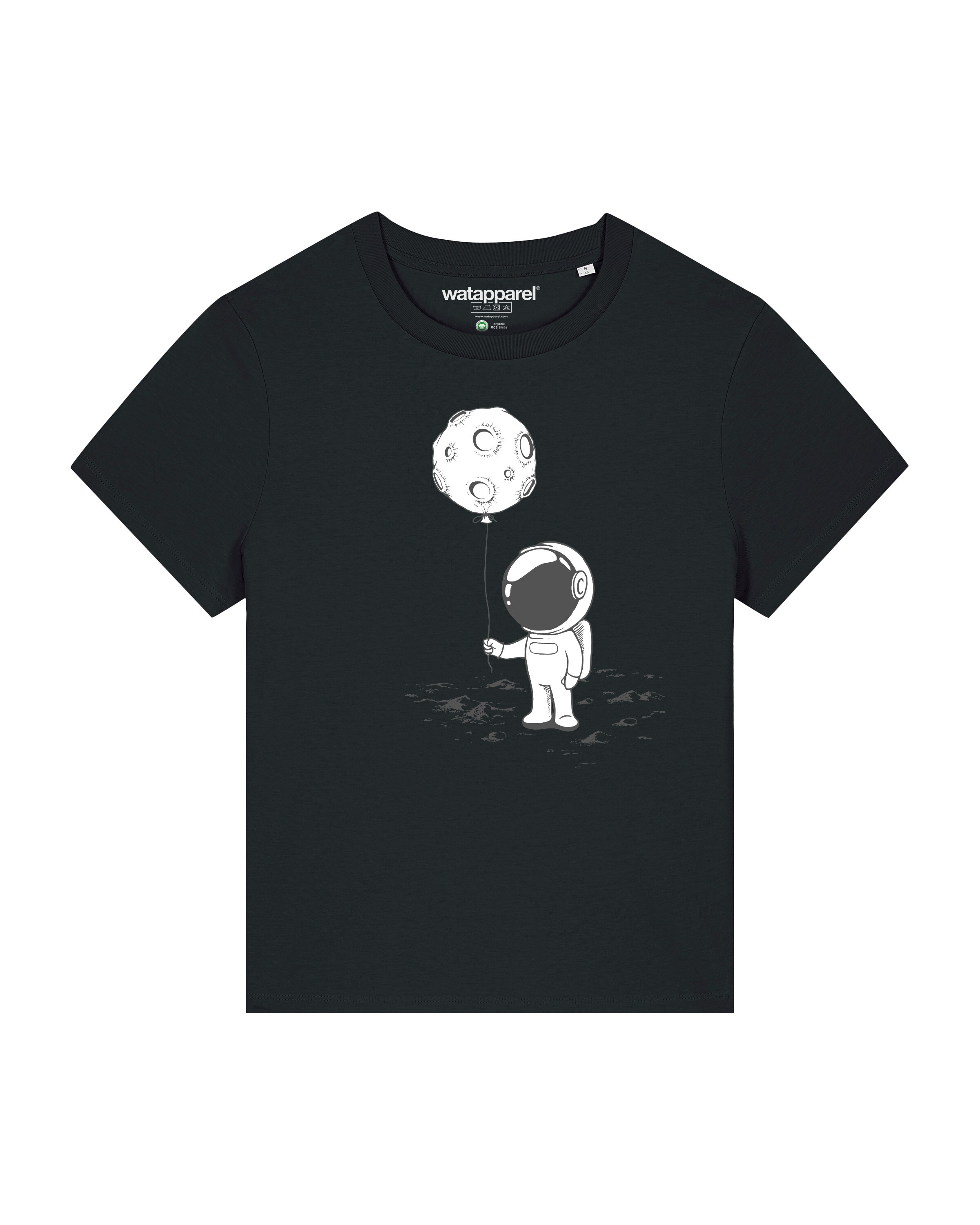 T-shirt 'Kleiner Astronaut' Watapparel en noir : devant