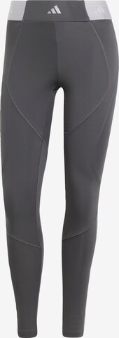 ADIDAS PERFORMANCE Skinny Workout Pants 'Hyperglam' in Grey: front