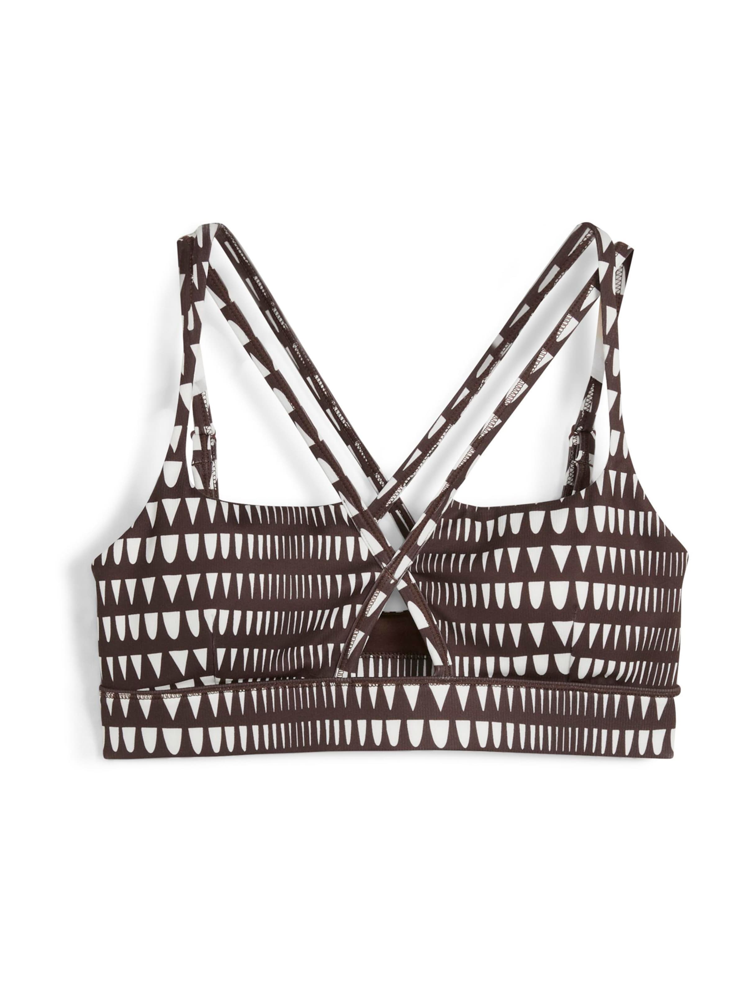 PUMA Спортивный бюстгальтер 'LEMLEM' в Темно-коричневый / Белый, Обзор товара