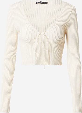 Nasty Gal Knit cardigan in Beige: front