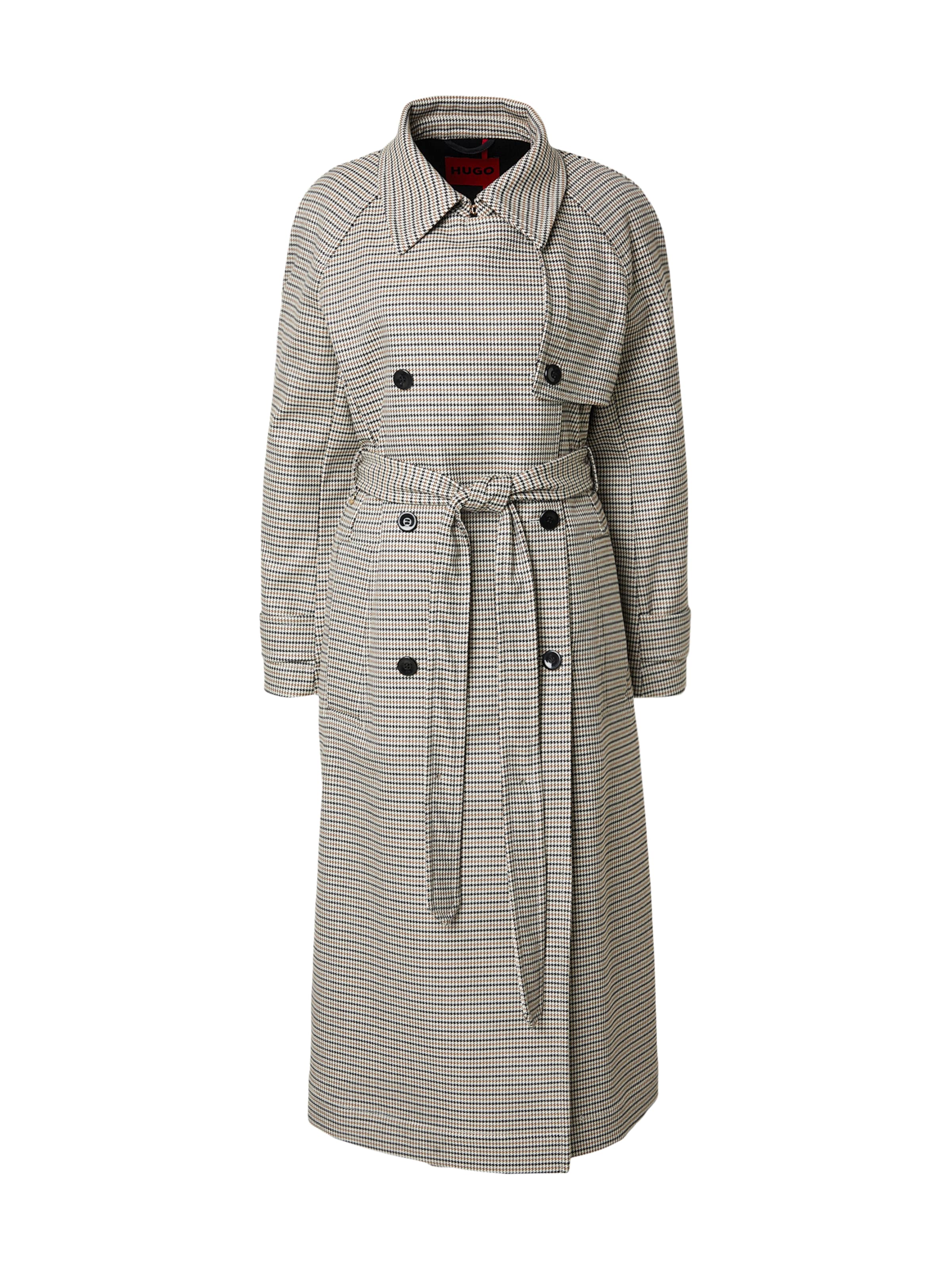 HUGO Демисезонное пальто 'Mesilla' в Желтовато-коричневый / Черный / Белый, Обзор товара