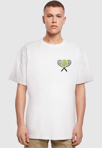 Merchcode T-Shirt 'Tennis Tournament' in Weiß: Vorderseite