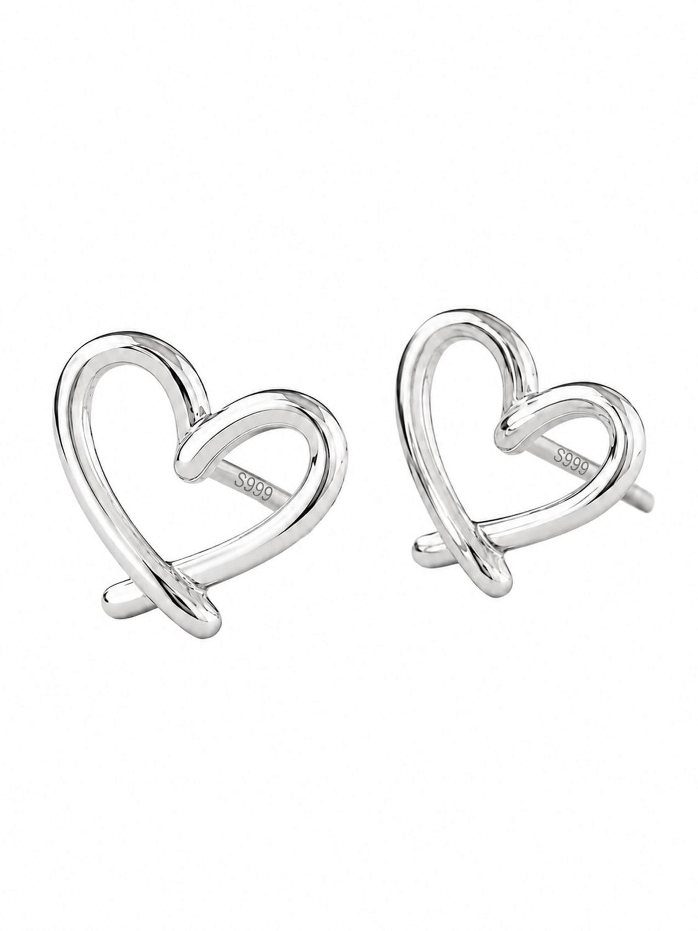 Alster Herz Ohrringe 'Love Heart'‌‌‌‌ in Silber: Vorderseite