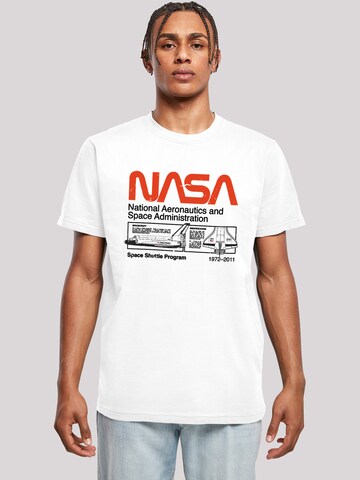 T-Shirt 'NASA Classic Space Shuttle' F4NT4STIC en blanc : devant