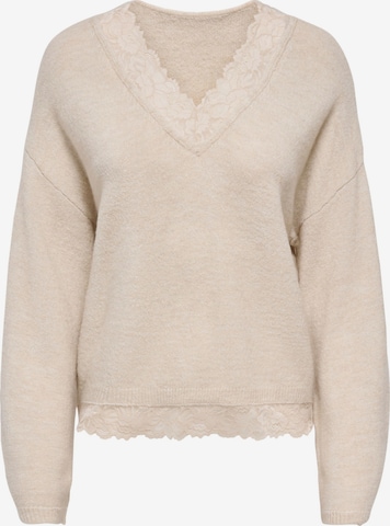 ONLY Pullover 'ONLCLOVER' in Beige: Vorderseite