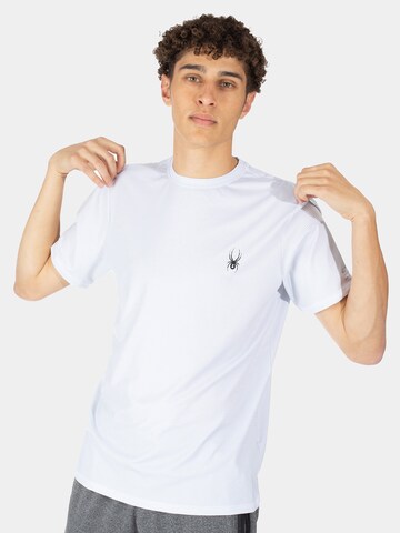 T-Shirt fonctionnel Spyder en blanc : devant