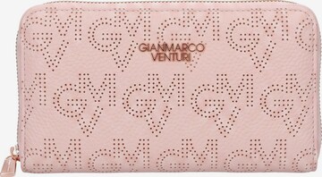 Portamonete 'Portafoglio donna GianMarco Venturi con zip, fantasia traforata' di GianMarco Venturi in rosa: frontale