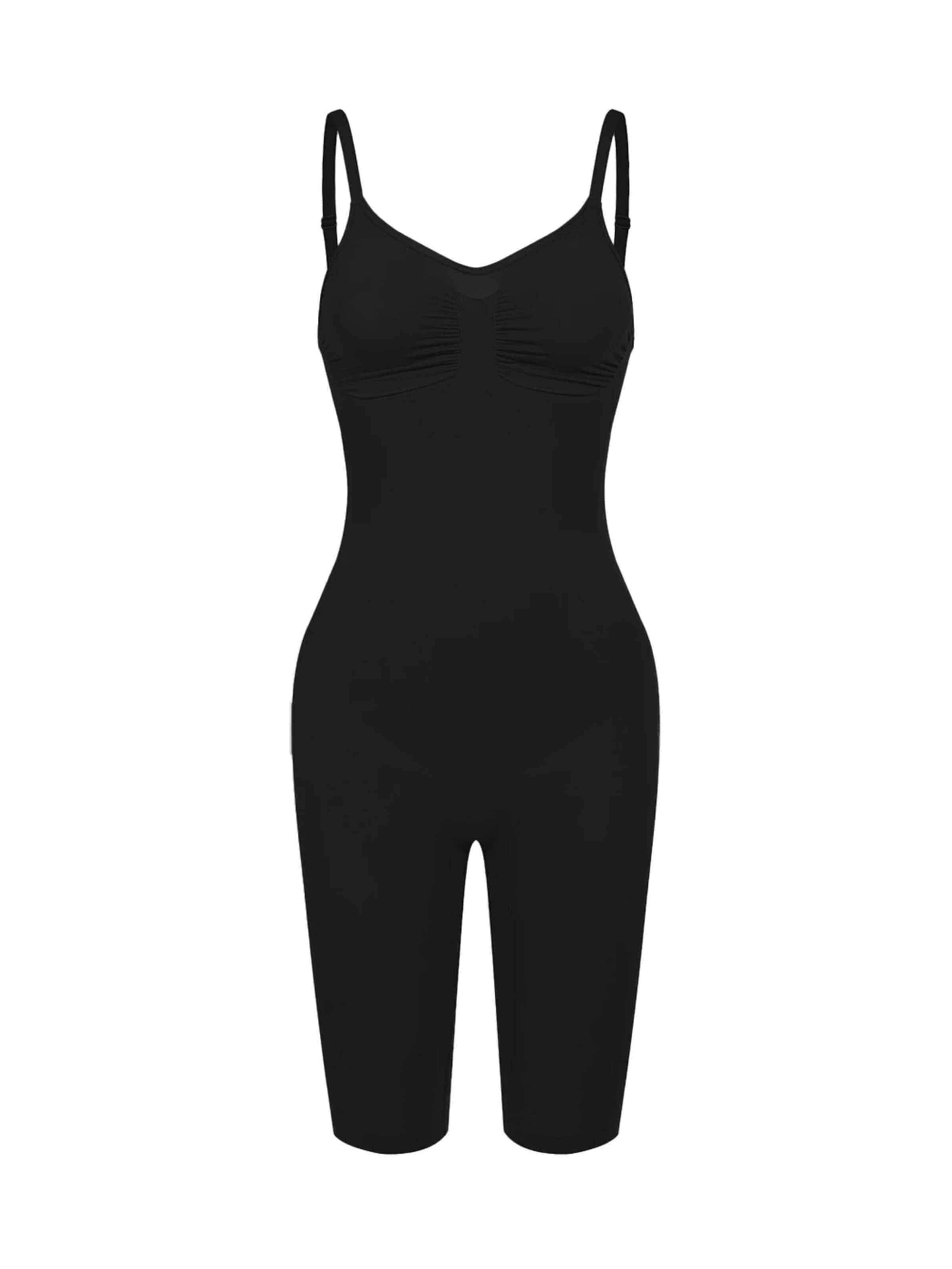 cfab (formerly creamy fabrics) Shapingbody 'Bodysuit Sculpting Shapewear mit Shorts' in Zwart: voorkant
