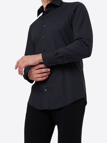 PIERRE CARDIN Slim fit Business shirt in Black