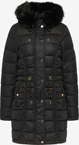 faina Winter Coat in Black: front