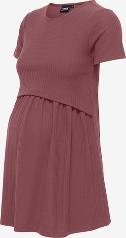 Only Maternity - Camiseta 'OLMMalaya' en marrón: frente