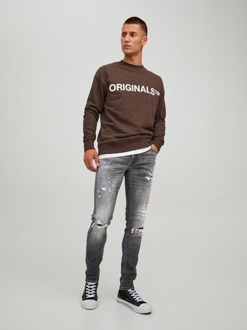 JACK & JONES Skinny Kavbojke 'Liam Seal' | črna barva