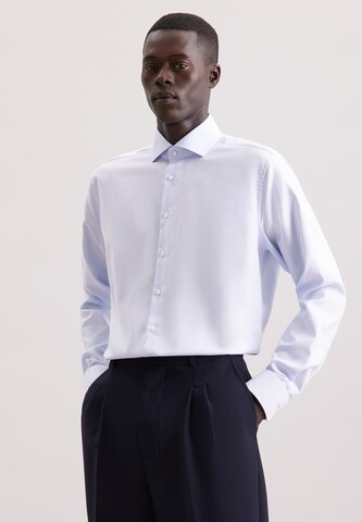 Coupe regular Chemise business 'Schwarze Rose' SEIDENSTICKER en bleu : devant