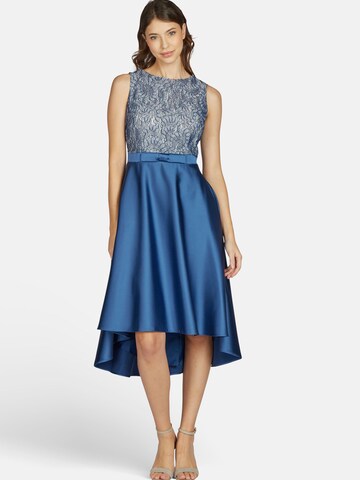 Robe de cocktail KLEO en bleu : devant