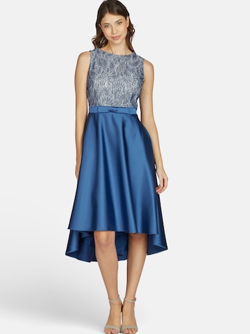 Robe de cocktail KLEO en bleu : devant