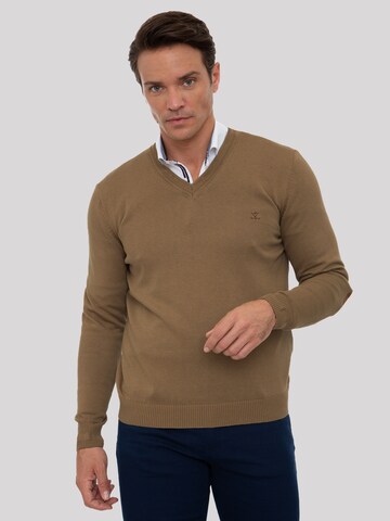 Sir Raymond Tailor Sweater 'Los Angeles' in Brown: front