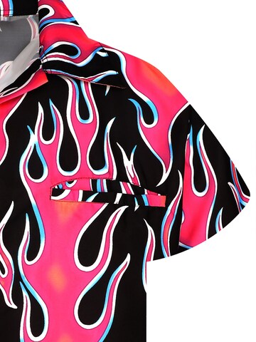 King Kameha Shirt 'Flames Wild' in Pink