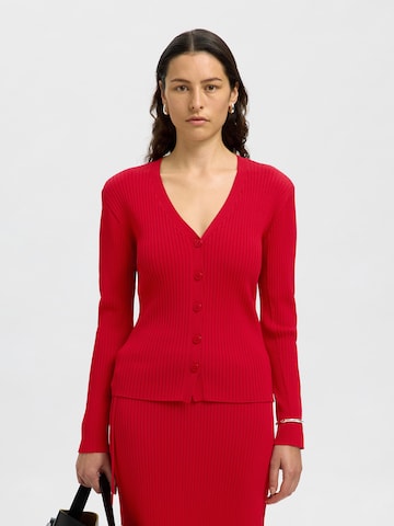 SELECTED Strickjacke 'SLFCARLY' in Rot: Vorderseite