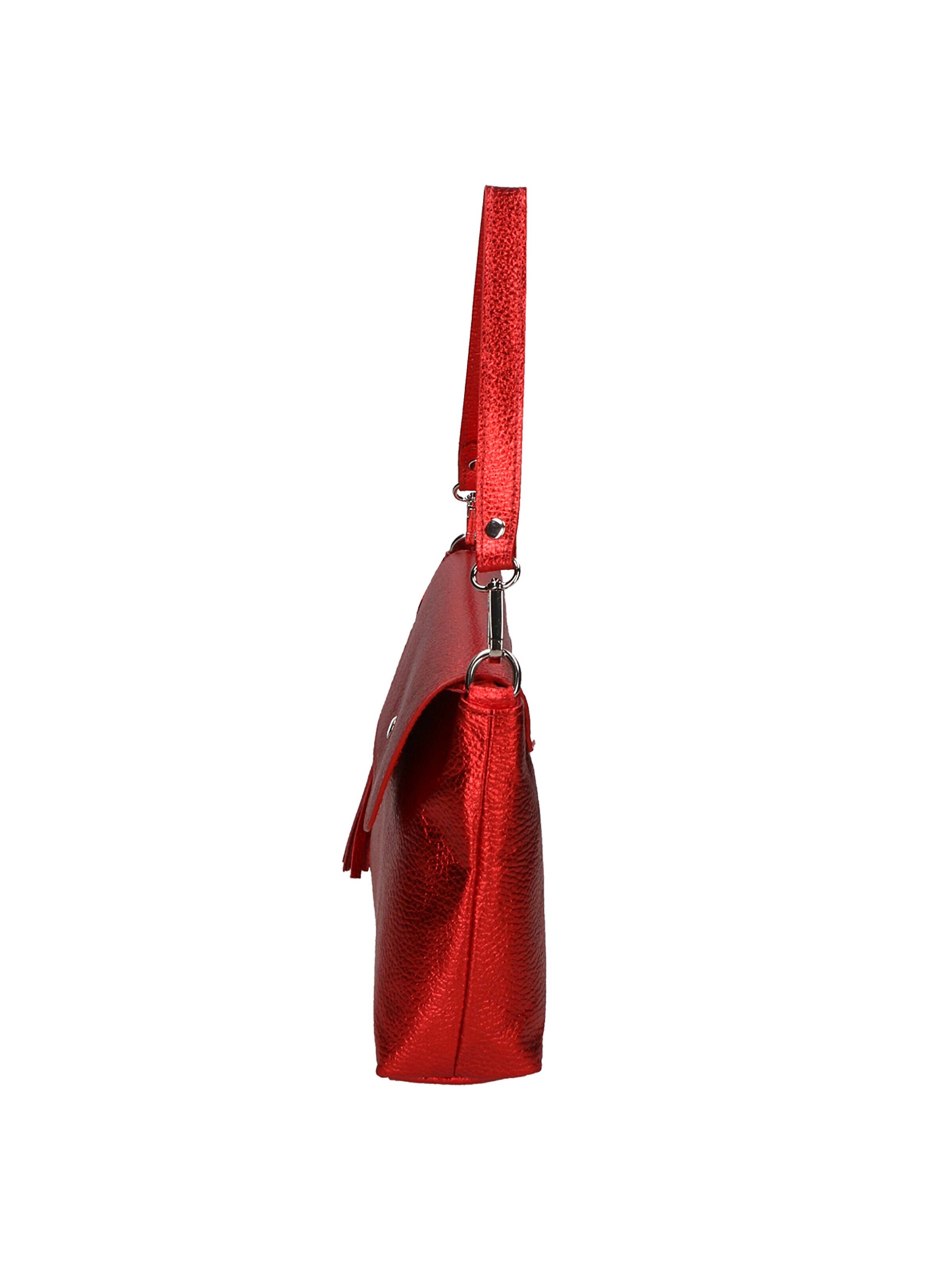 Pochette 'Pochette Donna Pelle Dollaro Laminato con Tracolla Rimovibile - Made in Italy' di Gave Lux in rosso