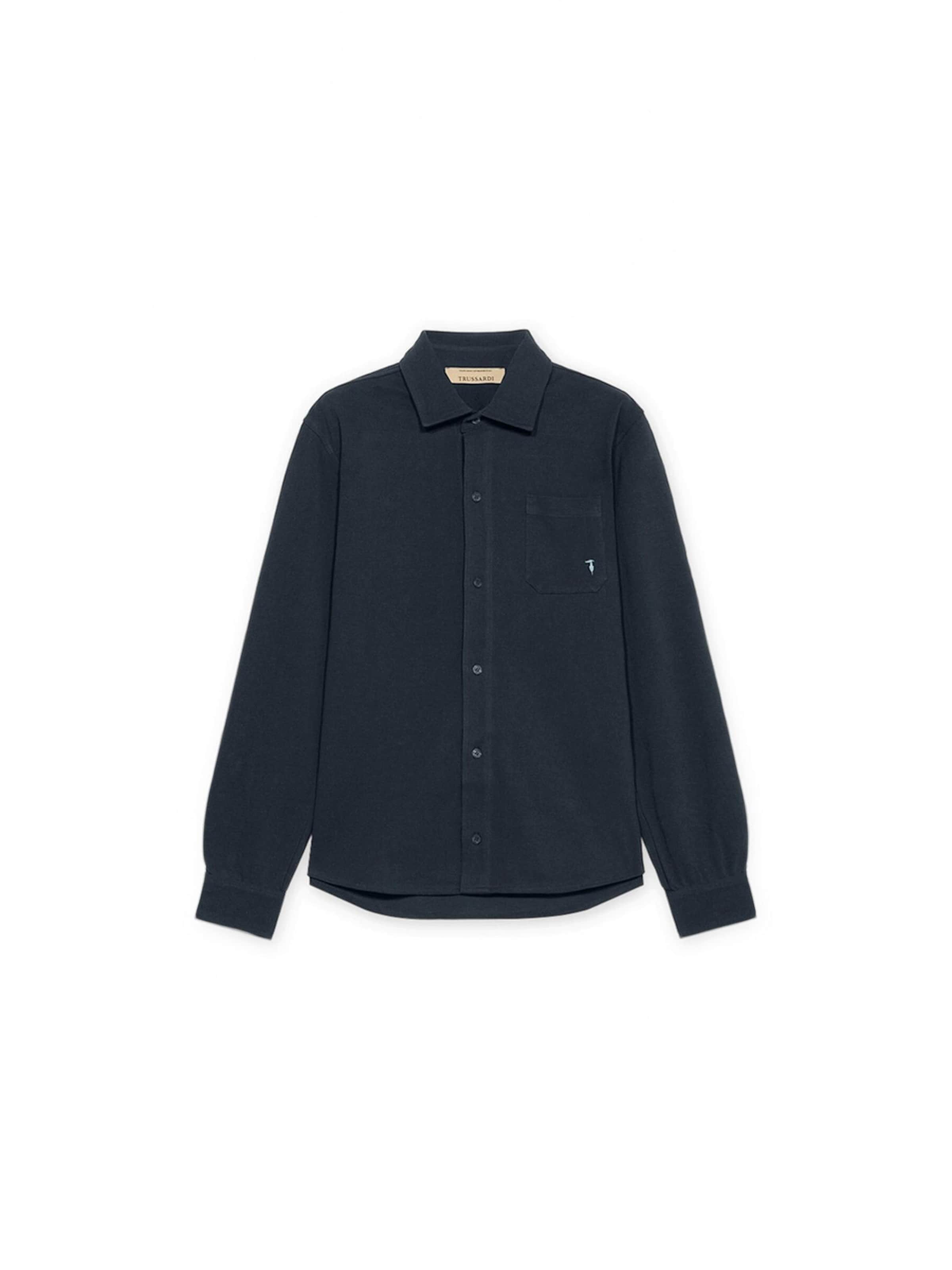 Trussardi Regular fit Button Up Shirt in Blue: front