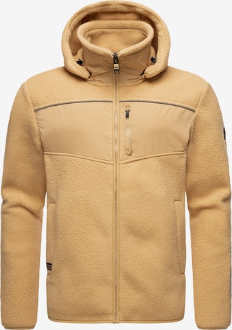 STONE HARBOUR Athletic Fleece Jacket in Beige: front