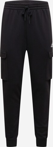 ADIDAS SPORTSWEAR Tapered Sports trousers 'Essentials Fleece' in Black: front