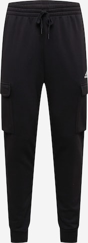 ADIDAS SPORTSWEAR Tapered Workout Pants 'Essentials Fleece' in Black: front