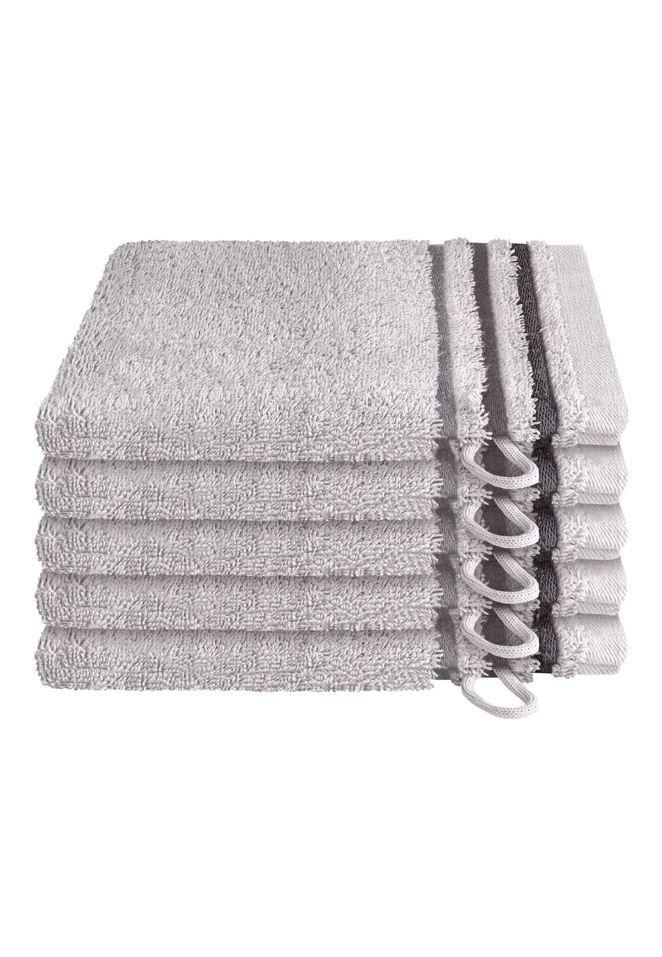 SCHIESSER Waschhandschuhe 'Skyline Color' in Grau: Vorderseite