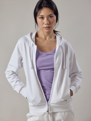 Felpa 'Felpa con Cappuccio e Zip' di OWN Off With Nature in bianco: frontale