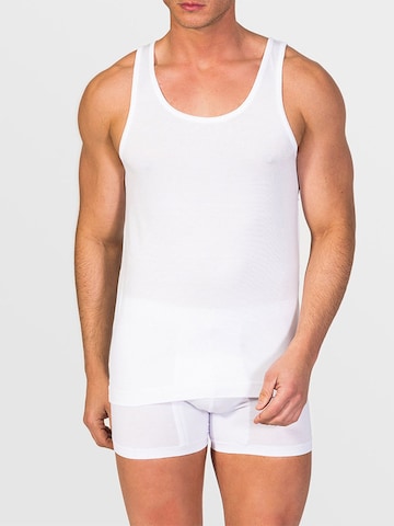 zd ZERO DEFECTS - Camiseta térmica 'Tank Top Mercerized Cotton' en blanco: frente