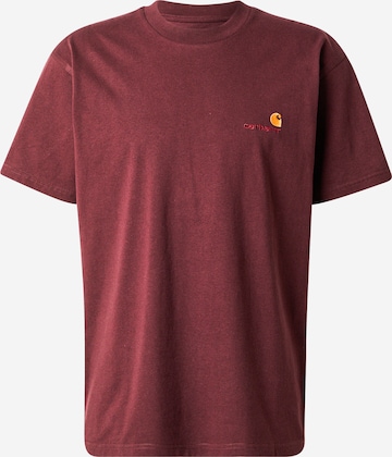 Maglietta 'American Script' di Carhartt WIP in rosso: frontale