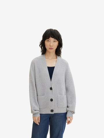 TOM TAILOR Knit Cardigan in Grey: front