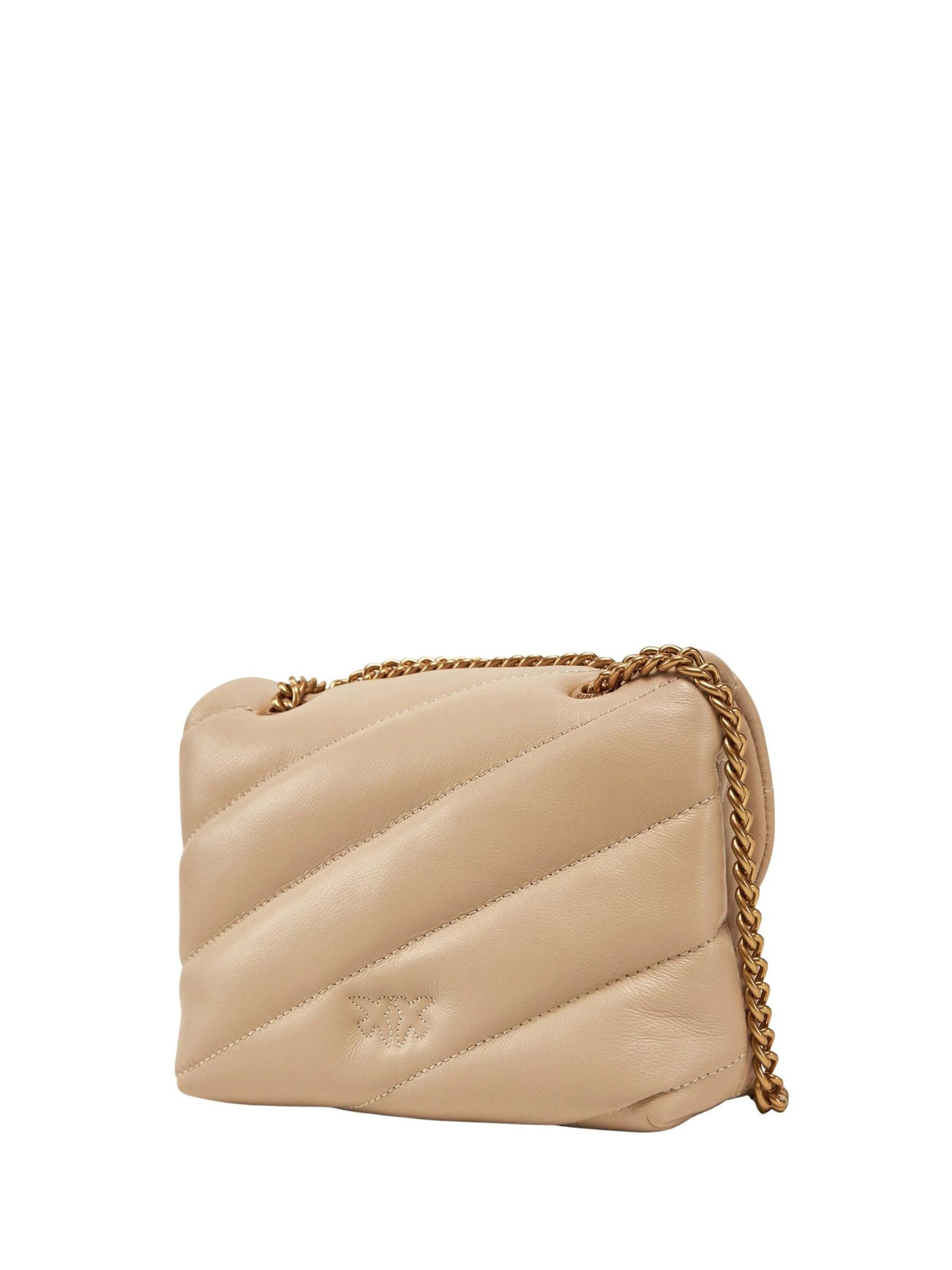 PINKO Schoudertas 'Pinko Sac Rabat Love Puff Baby Cl Sheep Nappa Beige' in Beige