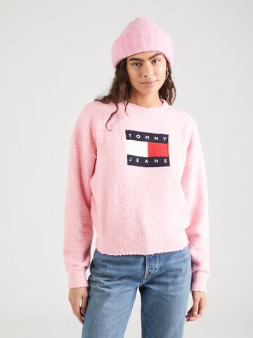 Pull-over Tommy Jeans en rose : devant