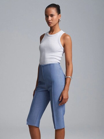 Dilvin Slim fit Pleated Pants 'Shorts' in Blue