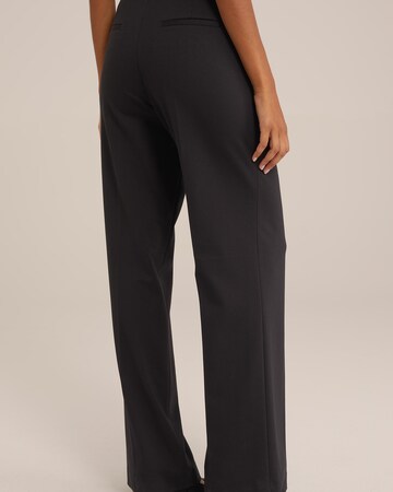 WE Fashion Regular Trousers with creases in Black