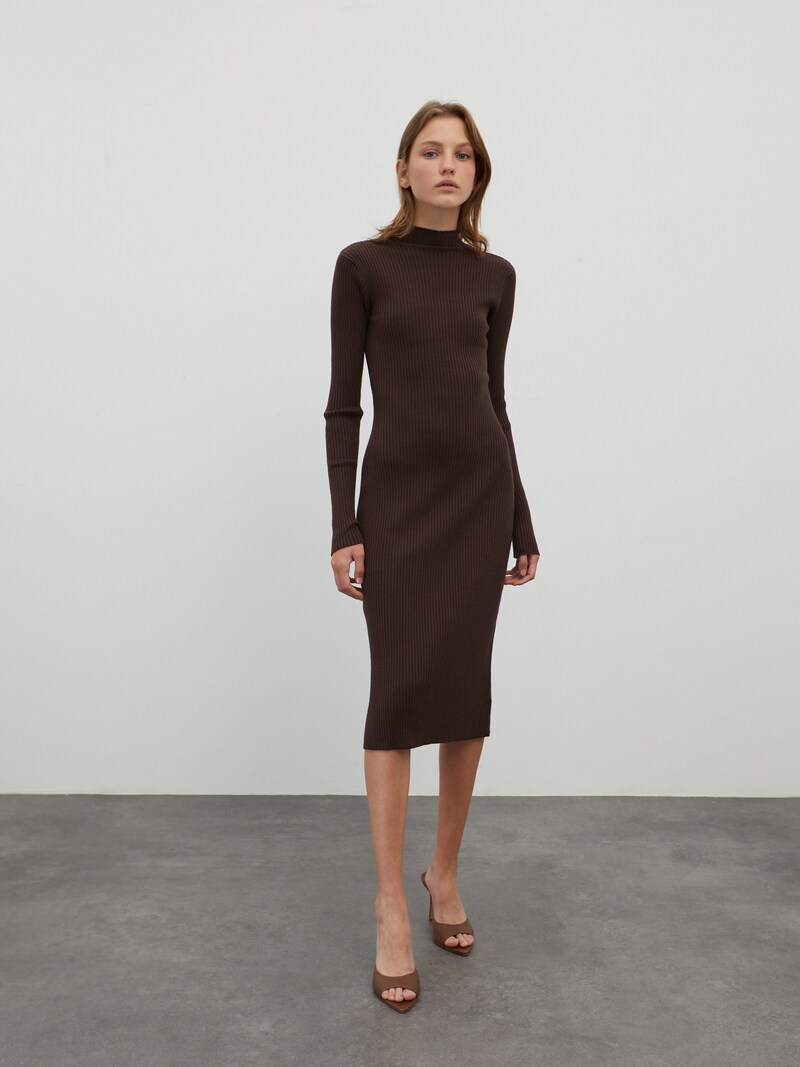 Dresses EDITED Knit dresses Dark Brown