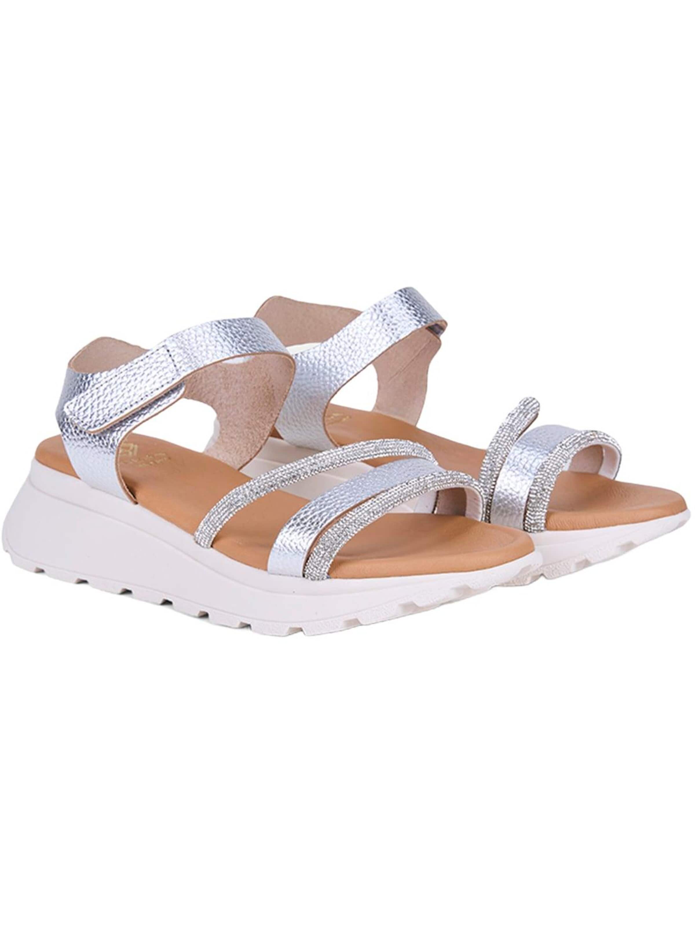 Desa - Sandalias 'DESA Damen-Keilsandalen aus Leder mit Steindetails' en plata