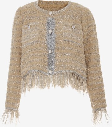 NALLY Knit Cardigan in Beige: front