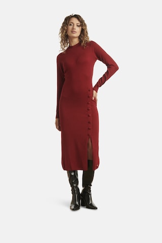 Smashed Lemon Gebreide jurk in Rood: voorkant