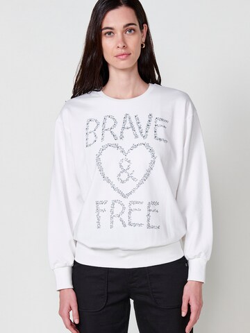 KOROSHI Sweatshirt in Wit: voorkant
