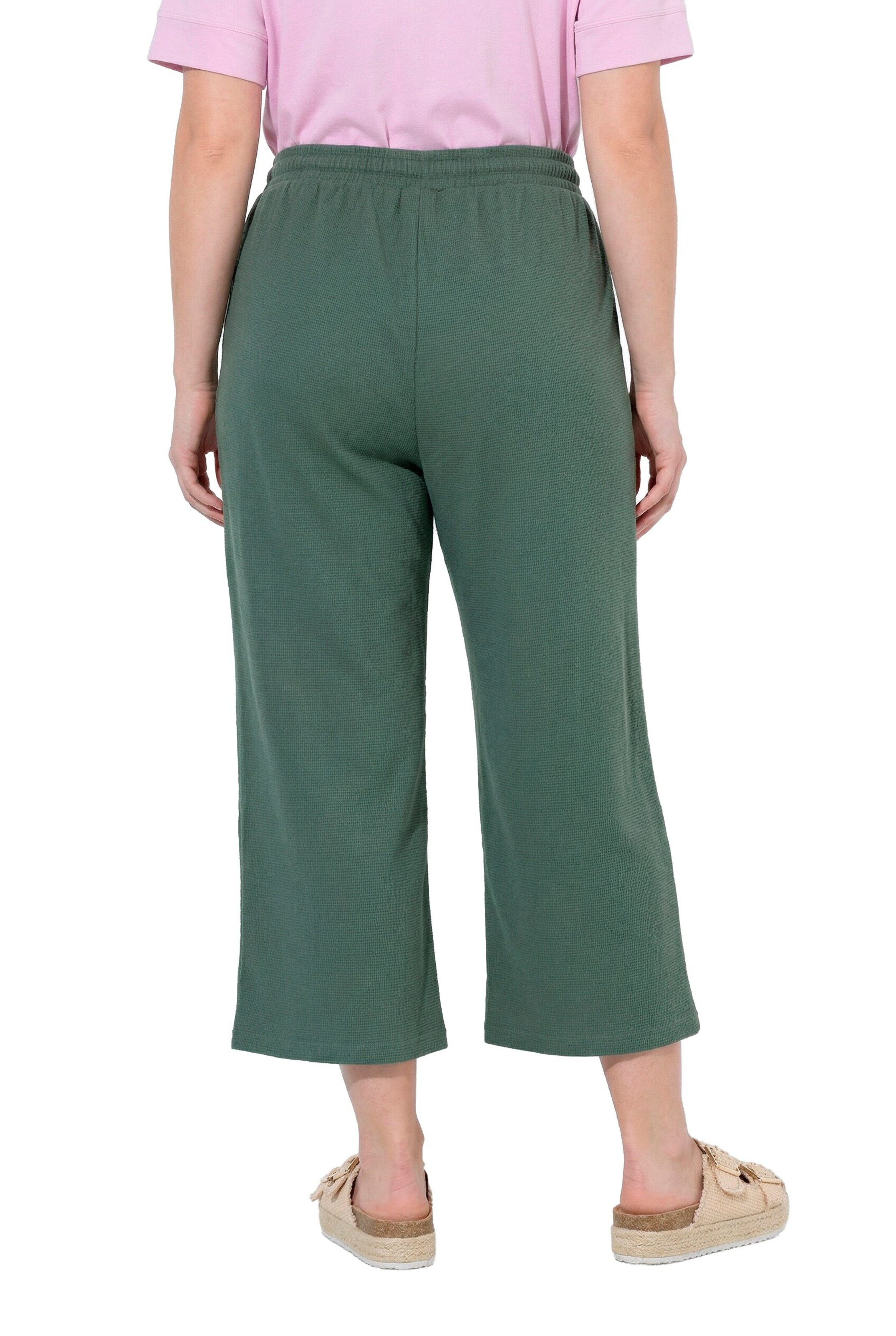 Ulla Popken Wide Leg Hose in Grün