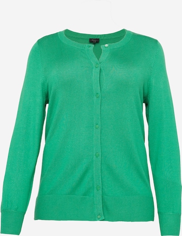 Zizzi Knit Cardigan 'CACARRIE' in Green: front