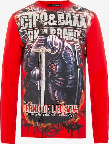 T-Shirt CIPO & BAXX en rouge : devant