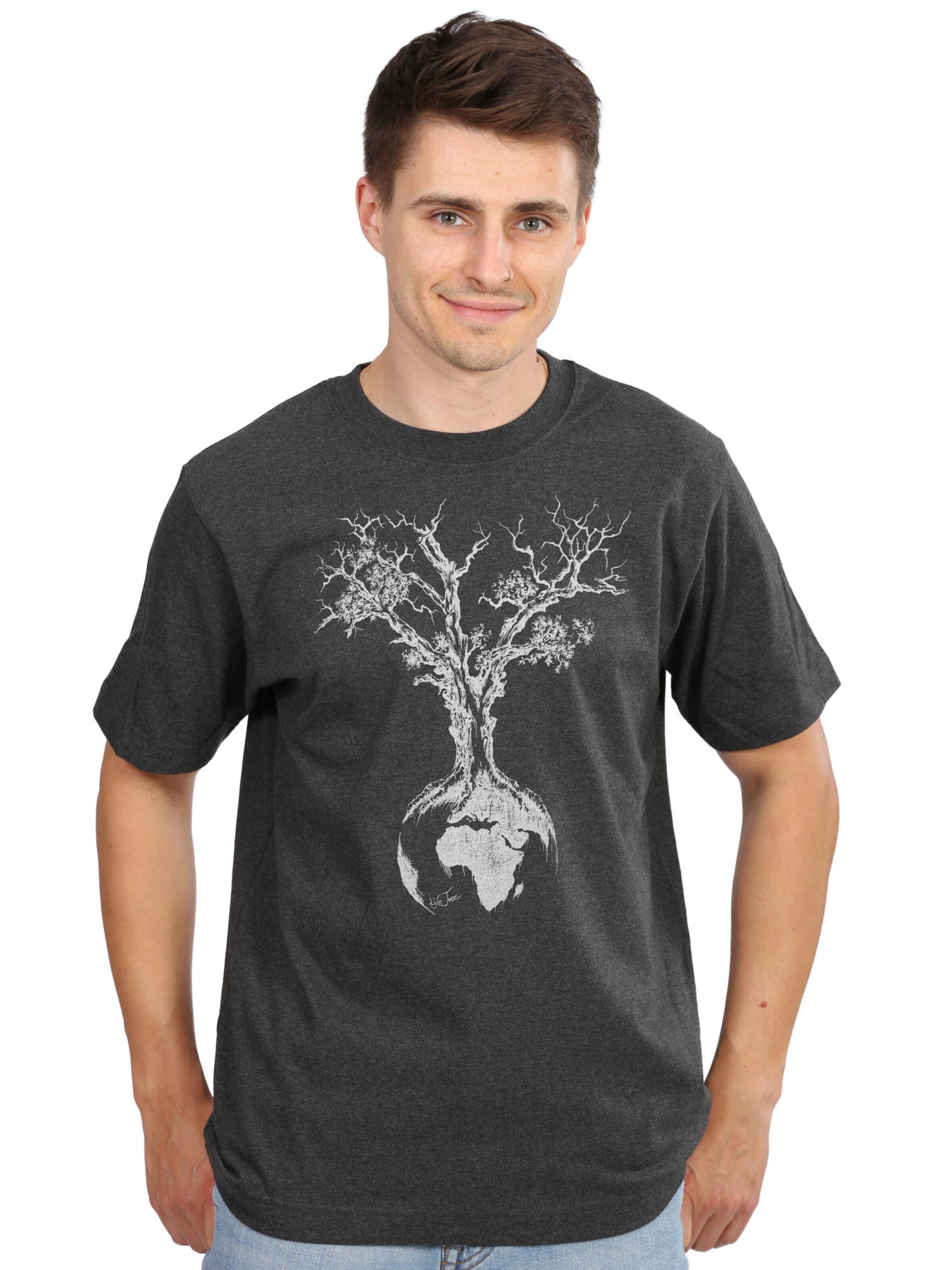Life-Tree Shirt 'Weltenbaum'‌‌‌‌‌ in Schwarz: Vorderseite