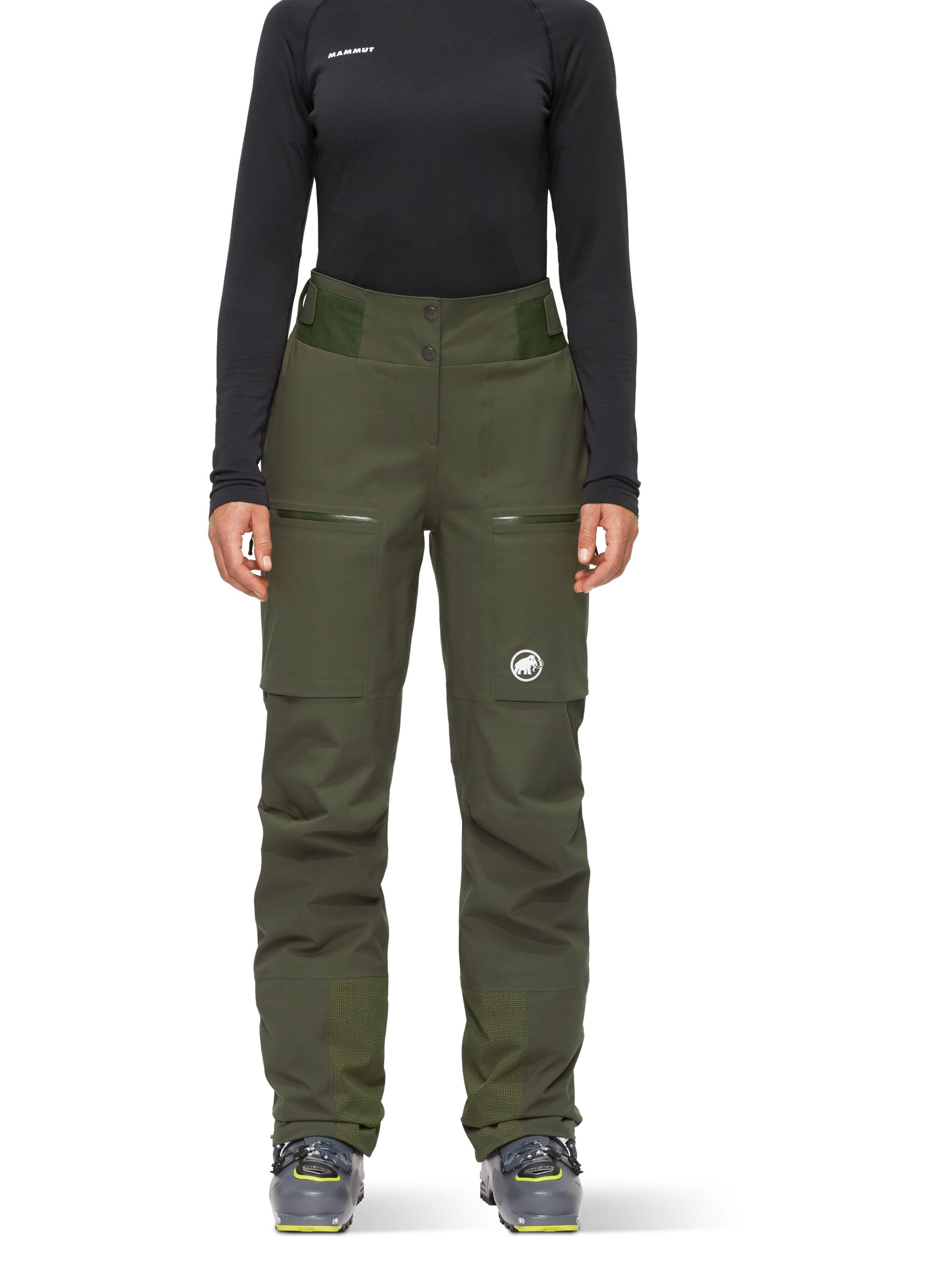 MAMMUT Regular Workout Pants 'Stoney' in Green: front