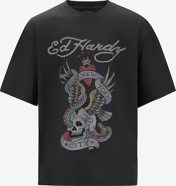 Ed Hardy Paita 'New York City Diamante' värissä musta: etupuoli