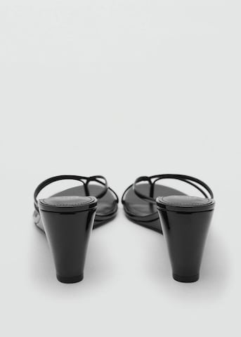 MANGO T-Bar Sandals 'Cuno' in Black